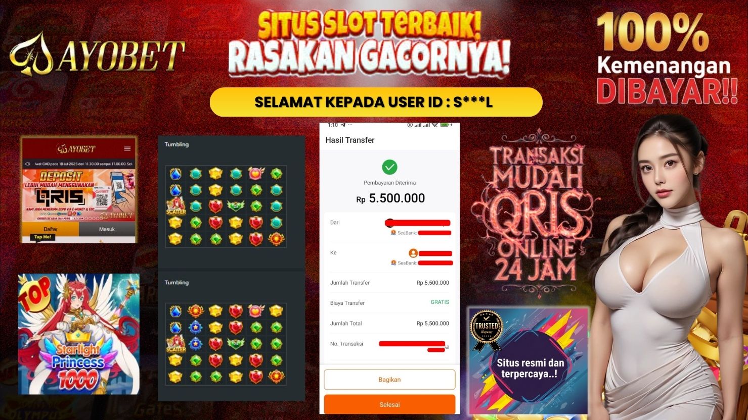 AYOBET JACKPOT SLOT STARLIGHT PRINCESS 1000